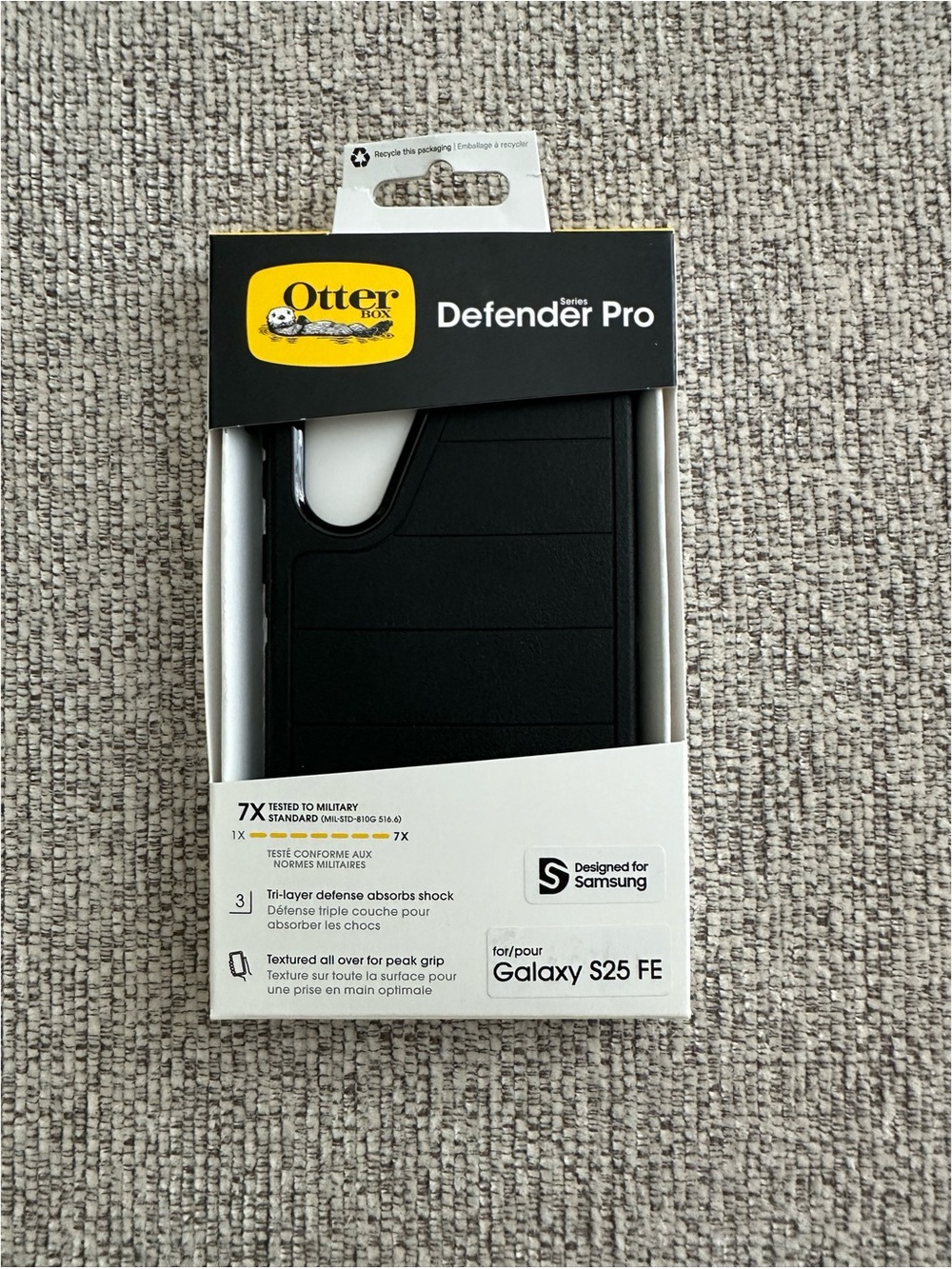 OtterBox Defender Pro Black Case for Samsung Galaxy S25 FE - Rugged Protection